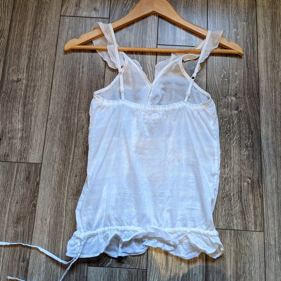 Used (XS) - HOLLISTER White Ruffle Tank - Picture 2 of 6